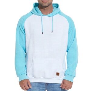 Men's Blue and White Hoodie